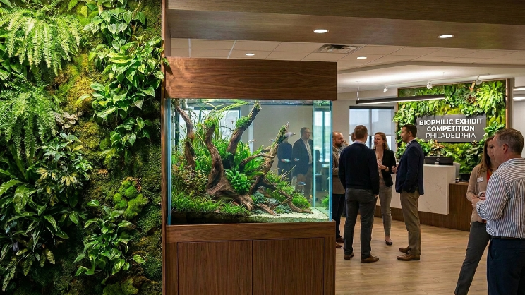 Qscapes biophilic exhibit at Philadelphia competition 2025