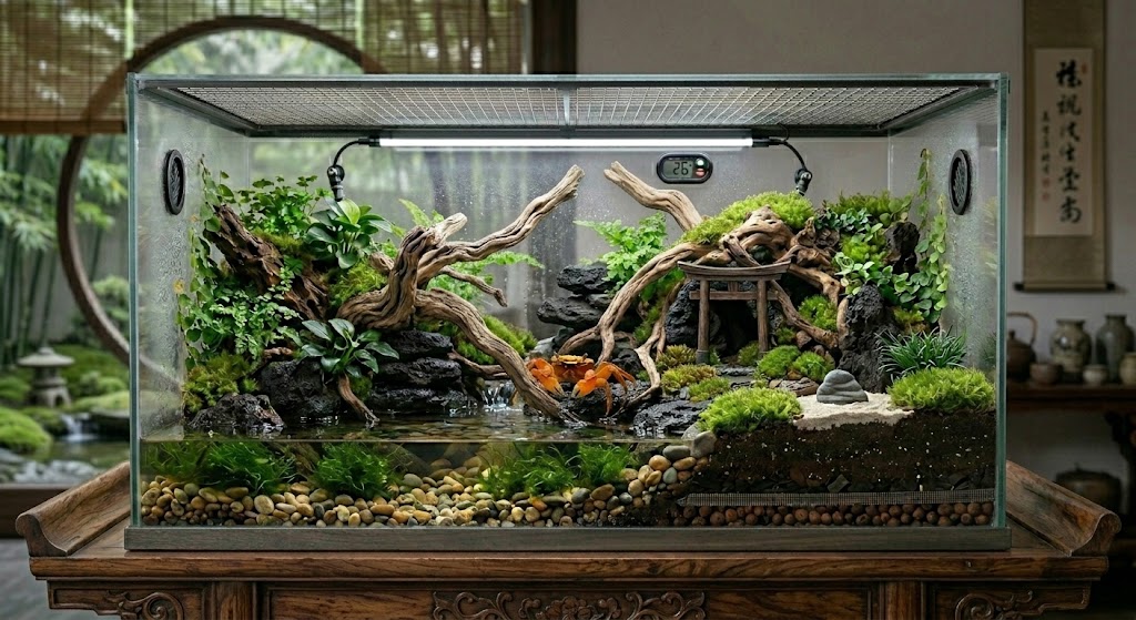 Custom bio-active reptile enclosure by Qscapes, example 3